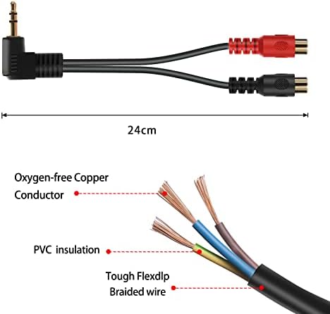 mxtechnic Цифров Ивица на оптичен кабел 1 на 2 (RCA адаптер)
