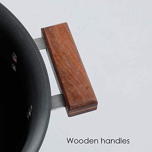 Бириани Handi с незалепващо покритие от черно дърво с твърда анодированием Wonderchef с капак | 24 см, 5 л | дебелина 3,25 мм | Черен