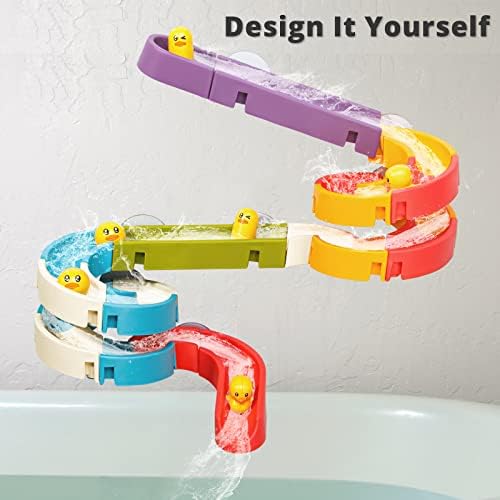 Играчки за баня Tiyol Duck Slide, Определени за строителство на стенни писти за деца 4-8 години, Забавен комплект Направи си сам, Подарък за Рожден Ден на малки момчета и Мом?