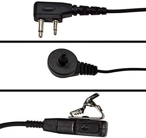 4X HQRP 2-Пинов микрофон за слушалки с акустична тръба, Съвместим с ICOM IC-X2E, IC-Z1A, IC-Z1E + HQRP Sun Meter