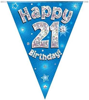 От 21-ия Рожден Ден на Синята Холограма Фолио За Партита овесена каша с Дължина 3.9 m 11 Знамена