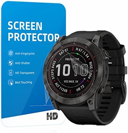 Mihence е Съвместим с Garmin Fenix 7X Sapphire Solar Screen Protector, HD Premium Real Screen Protector е Съвместим с Fenix 7X / 7X Solar / 7X Sapphire Solar Smartwatch [3ШТ] [PET]