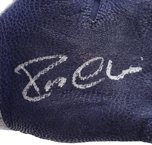 Втора употреба тъмно Синьо Ватиновые Ръкавици Nike с автограф на Робинсън Кано в наличност на склад в Seattle Mariners PSA/DNA #212097 - MLB втора употреба Игрови Ръкавици