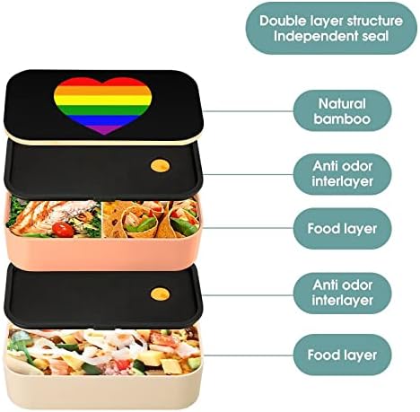 ЛГБТ Гей Гордост Флаг Bento Обяд Бокс Херметични Контейнери за Храна Bento Box с 2 Отделения за Пикник в Офиса