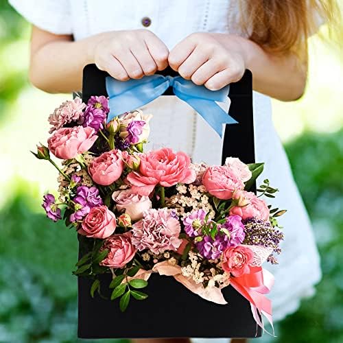 18 Бр., Цветни чанти за Букети, Цветни кутии за Песни с дръжка, Опаковане чанта за цветарите, Водоустойчив Подарък чанта с цветя за Сватба,