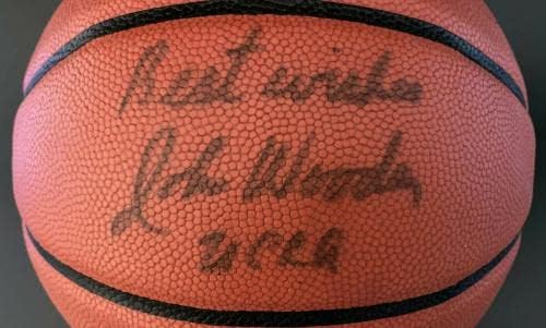 Треньор Джон Вудена ПОДПИСА Баскетболен договор Wilson NCAA UCLA Pyramid PSA/С АВТОГРАФ на ДНК - Баскетболни топки колеж с