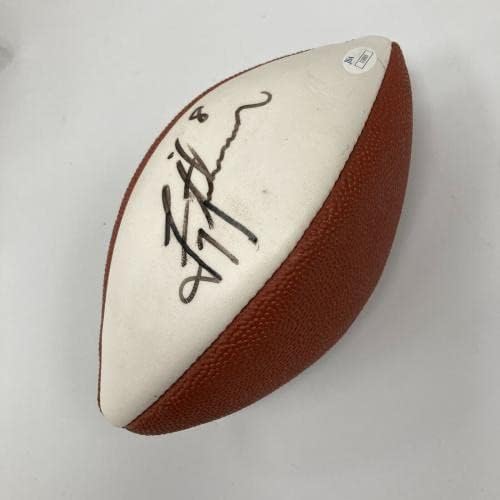 Троя Айкман Подписа Стикер Wilson NFL Мини Футбол JSA - Футболни топки С Автографи