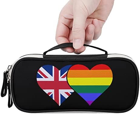 ВЕЛИКОБРИТАНИЯ Британски Флаг и знамето на ЛГБТ Преносим Калъф За моливи Голям Капацитет Калъф За писалки Косметичка Органайзер За Съхранение на Грим