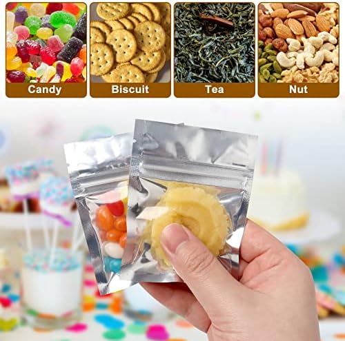 SBYURE 200 Опаковки Закрывающихся Прозрачни майларовых пакети с цип от Алуминиево фолио, Пластмасови Опаковки за съхранение на хранителни продукти, Безопасни за храни
