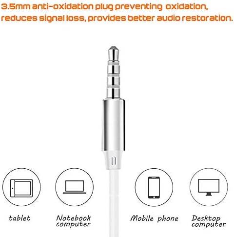 2 Комплекта слушалки-обшивки с дистанционно управление, микрофон и калъф, слушалки findTop С стереошумоизоляцией, без заплитане за iOS и Android, са подходящи за всички устр
