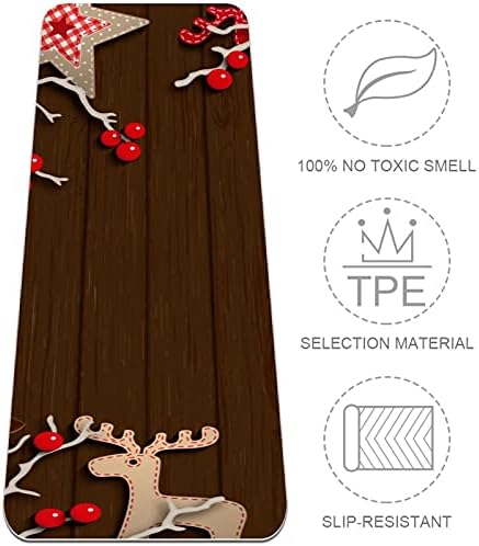 Siebzeh Коледа Elements с текстура на дърво, по-дебела подложка за йога премиум-клас, в екологично Чист Гумена подложка за здраве и фитнес,