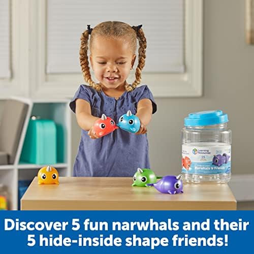 Образователни ресурси Snap-n-Learn Narwhals & Friends, 15 предмети, на Възраст от 18 месеца, Играчки за бебета и деца, Образователни Играчки, Разпознаване на цветове и форми, Малки м