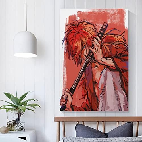 Японската Идентичност Аниме Филм Rurouni Kenshin Плакат Плакатная Рамка Закачалка Превъртане Плакати Платно Декоративна Подвесная Картина на Стена Арт Декор 12x18 инча (30x4