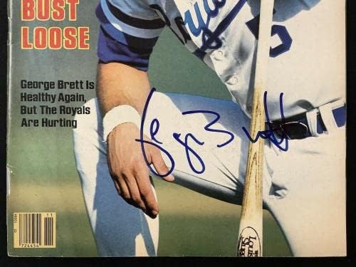 Джордж Брет Подписа за Спортс илюстрейтид 3/12/84 No Label Рояли Baseball Auto JSA - Списания MLB с автограф