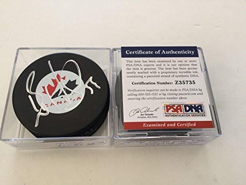 Ти Канъкс Бо Хорват подписа хокей шайба на националния отбор на Канада PSA DNA COA С автограф b - за Миене на НХЛ с автограф