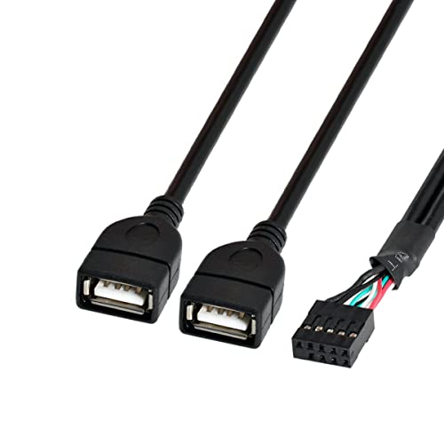 Конектор за свързване на дънната платка LIONX 50cm 10Pin до Двойно Адаптерному кабел USB 2.0