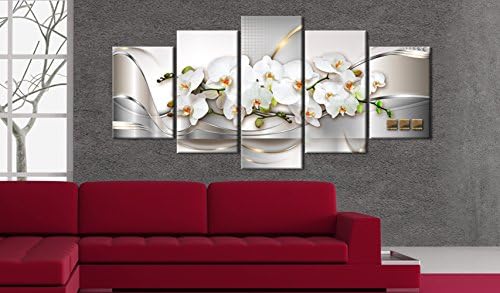 5 Панели Пеперуда Цветя Орхидея Печат върху Платно, Стенни Художествена Живопис Декор за Декорация на Дома Картина за Спалня В Рамка,