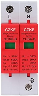 KDEGK YCS6 Series AC SPD 2P 385V Защита от пренапрежение за дома Защитно устройство за защита от ниско напрежение (Цвят: 40-80 Ка червен, размер: 2P)