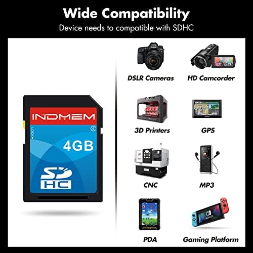 INDMEM SD-карта 4 GB 5 Пакета SDHC Class 4 Флаш карта памет 4 GB Карта Цифров фотоапарат
