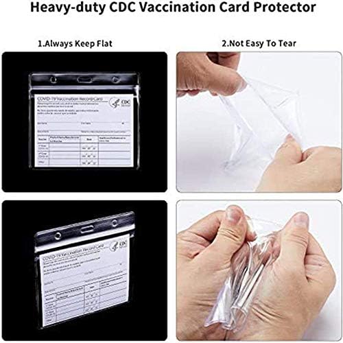 Протектор карта ваксинация CDC 4 X 3 Инча, Запис за имунизация, притежателят на сертификата за самоличност за ваксинация, Прозрачен