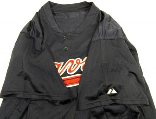2002 Атланта Брейвз Мечо Кастилия 19 Използван в играта тъмно синя риза BattingPractice 7 - Използваните в играта тениски MLB
