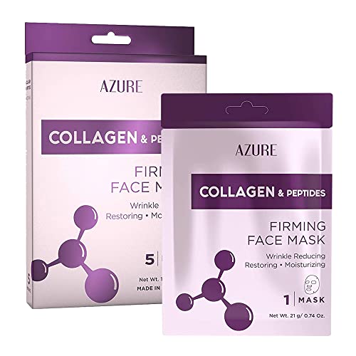 Маска за лице AZURE Collagen & Peptides Lifting Sheet - Лечебното, разглаживающая и Хидратиращи Маска За лице - Помага за Намаляване на