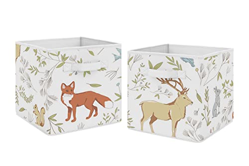 Sweet Jojo Designs Woodland Animal Toile Сгъваем Текстилен Куб За Съхранение на Кутии-Организаторите, Играчки за Деца, Детски Играчки за