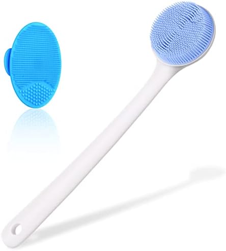QiqaMole 1 Опаковка Силиконовата четка за душ за баня, Четка за зъби-Скрубер за задната част на тялото, Нескользящая Четка-Пилинг