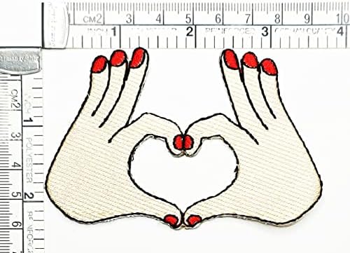 Kleenplus 3 бр. Мультяшные Ръцете си във формата на Сърце За Деца, Бродирани Желязо, Sew Икони за Дънкови Якета, Шапки,