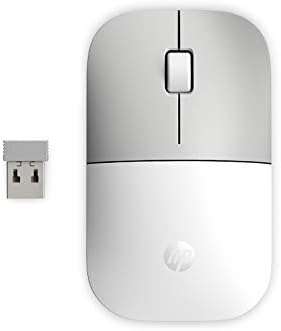 Безжична мишка HP Z3700 G2 - бял, Елегантен преносим дизайн, побира се навсякъде, безжичен приемник 2.4 Ghz, Синьо оптичен сензор, за PC, Победи, лаптоп, преносим компютър, Mac, Ch