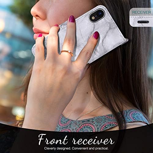 Fyi, разработена за iPhone XR калъф, Луксозен Калъф-портфейл от изкуствена кожа за мобилен телефон с държач за карти, Защитен устойчив на удари калъф-книжка с панти капак