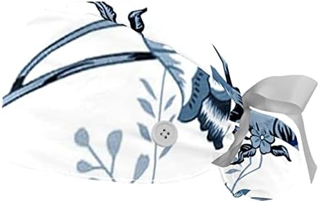 Шапки-Ексфолианти Birds за Жени с Дълги Коси, Работна Шапка с Пуговицей и Тренировъчната панделка, Шапка Унисекс с завязками на гърба, 2 опаковки