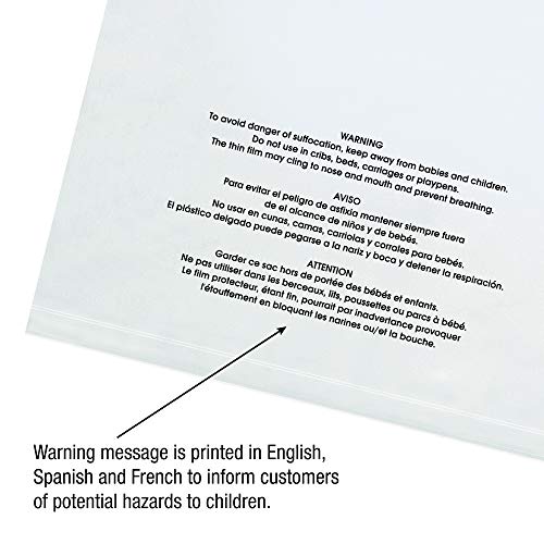 Плоски пакети за предупреждения за задушаване, 2 Мил., 10 x 15, Прозрачни, 100 бр. /Калъф