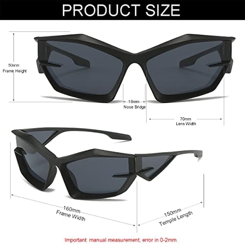NIDOVIX fashion Слънчеви Очила с Обвивка за Мъже И Жени, Модни Стръмни Спортни Y2K, Стилни Слънчеви Очила с Кошачьим Око, Защита UV400