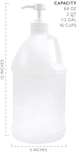 Пластмасова кана Рог на изобилието на полгаллона с помпа; Бутилка с обем 64 грама /2 Литър с приставка за лосион и течност