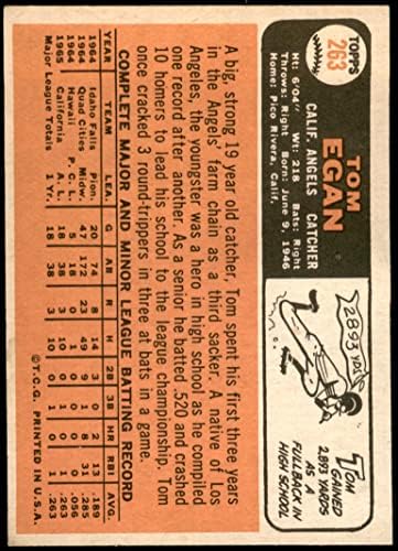 1966 Topps 263 Това Игън Ангелите Лос Анджелис (Бейзболна картичка) EX/MT+ Angels