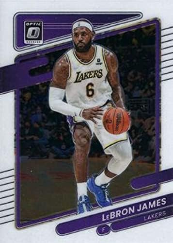 2021-22 Donruss Optic 41 Търговска картичка баскетболист в НБА Леброн Джеймс Лос Анджелис Лейкърс 2021-22