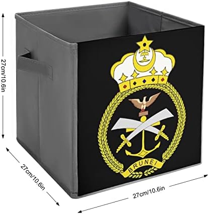 Сгъваема Кутия За Съхранение на Кубчета от Плат с Логото на Хартата на Бруней, 11-Инчови Сгъваеми Кутии За Съхранение с Дръжки
