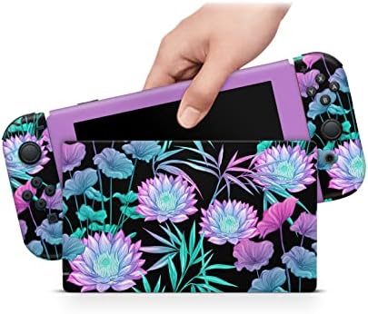 ZOOMHITSKINS OLED Switch Skin розов цвят, съвместими с Nintendo Switch OLED Skin, Бежово с тиква за Хелоуин, сладък ботаническата