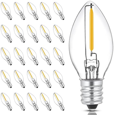 Led Нощна лампа C7, Led Лампи, E12, Малки Крушки за Полилеи с Прозрачна основа под формата на Канделябра Капацитет 0,6 W, Сменяеми Лампа