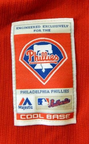 2014-15 Филаделфия Филис Джонатан Арауз #19 Използван в играта Червена риза BP ST 44 9 - Използваните в играта тениски MLB