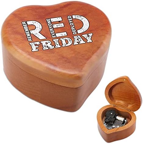 Не забравяйте, Че Всички са Разположени на Червения петък-06 Дървени Музикални Кутии Реколта Музикална Ковчег с Гравиран във формата на Сърце Подарък за Коледа, Све?