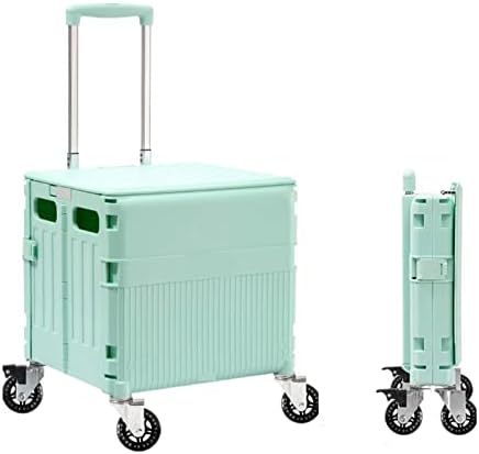 Количка за MKDSU Лесно Преносима Сгъваема Кошница за пазаруване Дърпане количка с ремарке за превоз на стоки, Експрес-артефакт