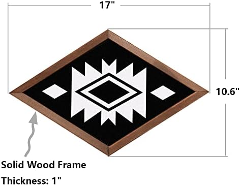 Mokof 2 Опаковки Стенен Интериор в стил бохо, Дървени Ромбовидная Рамка, монтиран на стената Лампа за спални, Хол Юго-Западна Геометрична