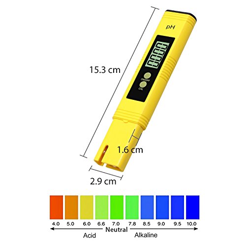 ALLmeter Точно Контролира нивата на pH с помощта на дигиталния рН-метър-Тестер, Прецизно тестване на pH за Аквариуми, басейни, хидропоника, битова питейна вода и качество