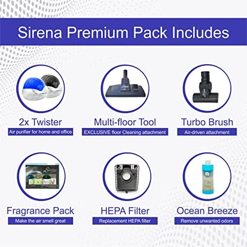 Прахосмукачка без торбичка Sirena Premium Pack - Прахосмукачка за филтриране на вода - Пречистване на въздуха Бонус 2 Twister,