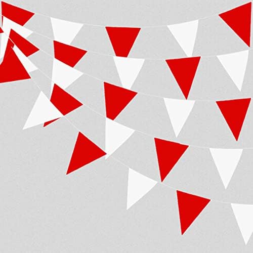 Червено-Бял Текстилен Кралят Вимпел-Банер 40 Метра 131 Фут, Уличен Градински Флаг-Овесени ядки, Празнична Украса за Парти за Рожден Ден,