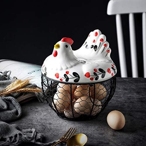 WSZJJ Желязна Кошница За Съхранение на Яйца от Количката За Закуски С Плодове Творческа Колекция от Керамични Декорации