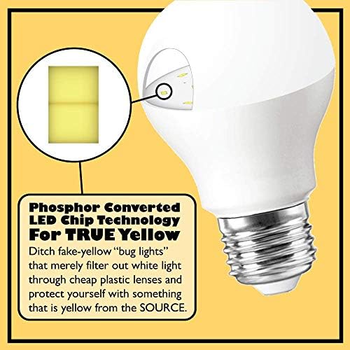 Чудо-Led жълта лампа от насекоми MAX - Замества външната лампа с мощност 100 W - A19 за тераси и двор и 2 бр. (606758)