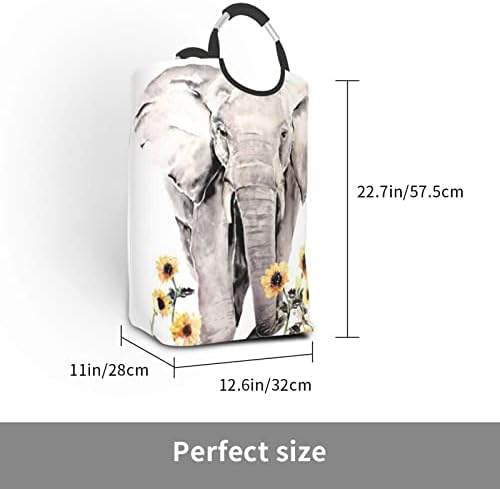 Пакет за мръсни дрехи под формата на Слон и Семки, Сгъваема, С дръжка, Подходящ За домашно съхранение в гардероба, в банята